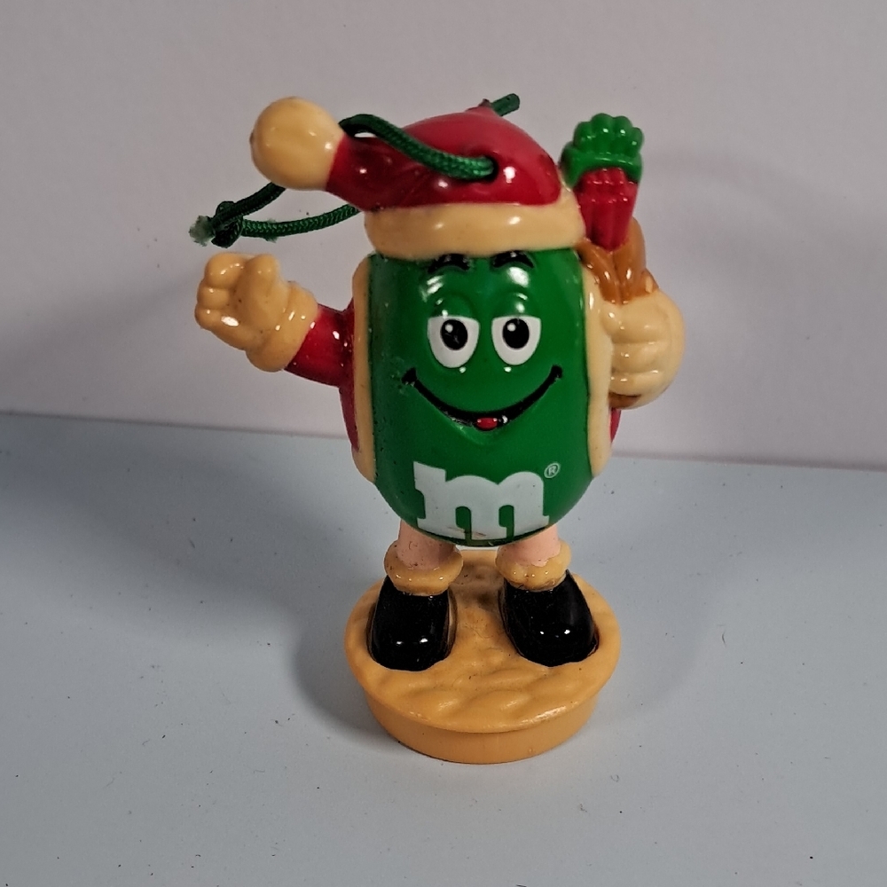 1997 M&M's Green Christmas Ornament Candy Topper